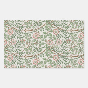 William Morris Sweetbriar Floral Art Nouveau Rectangular Sticker