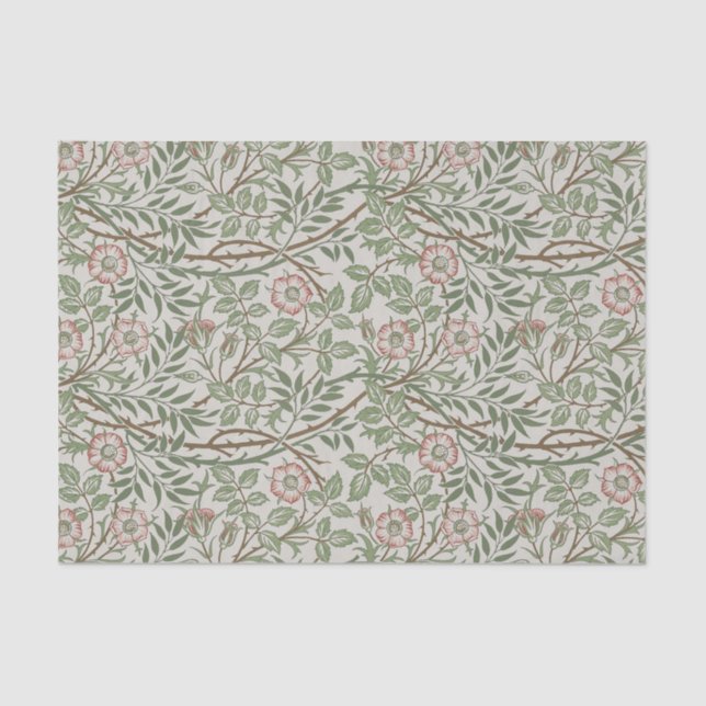 William Morris Sweetbriar Floral Art Nouveau Tissue Paper (Front)