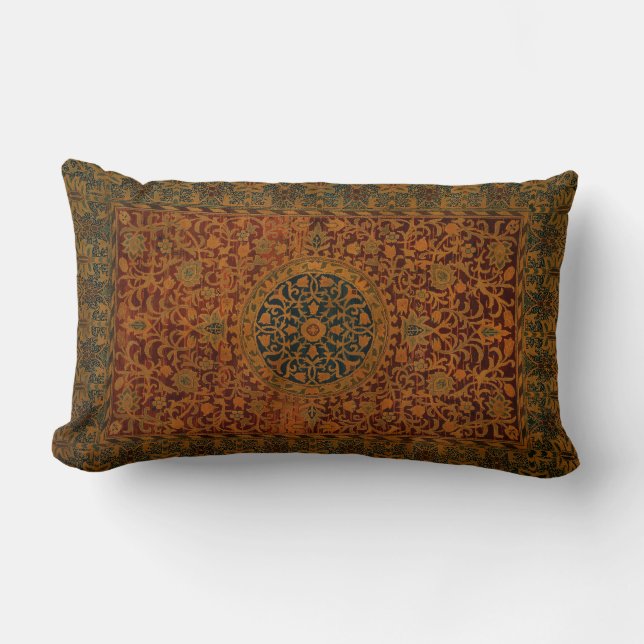 William Morris Tapestry Carpet Rug Lumbar Cushion (Front)