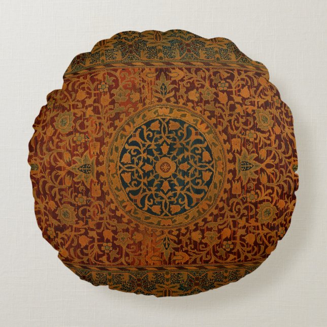 William Morris Tapestry Carpet Rug Round Cushion (Front)