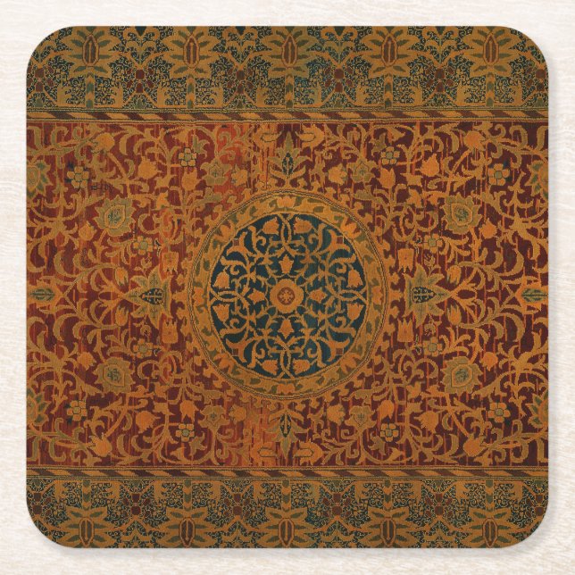 William Morris Tapestry Carpet Rug Square Paper Coaster (Front)