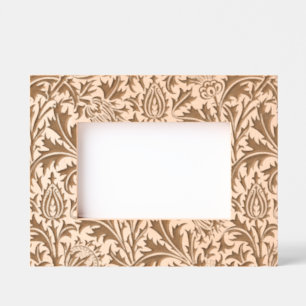 William Morris Teal Blue Thistle Vintage Wallpaper Etched Frames