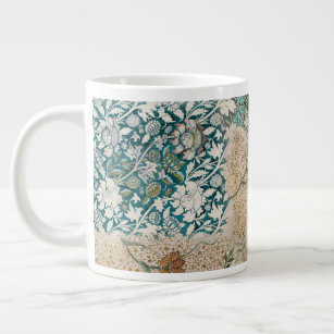 William Morris Teal Coral Floral Cottagecore Set Large Coffee Mug