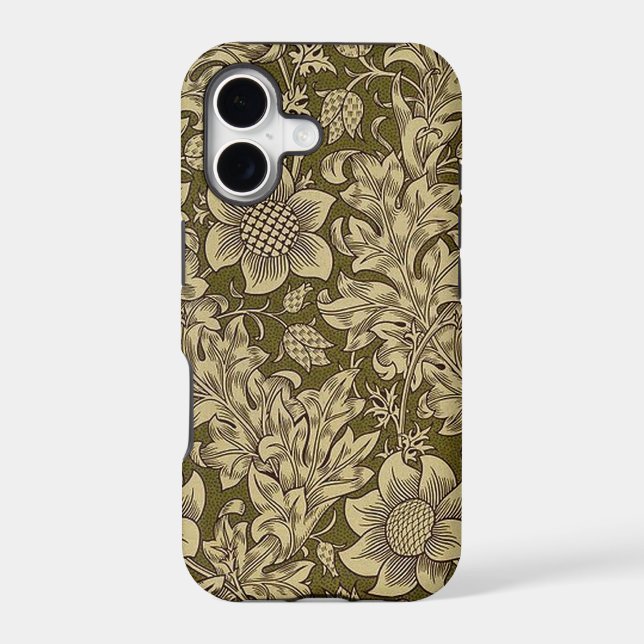 William Morris Textile Pattern Iphone Case (Back)