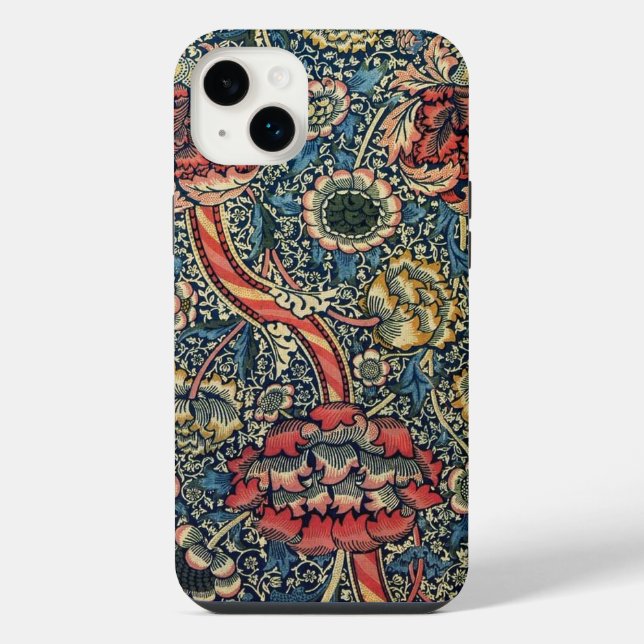 William Morris Textile Pattern Wandle iPhone Case (Back)