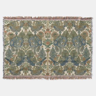 William Morris The Peacock Vintage Art Nouveau Throw Blanket