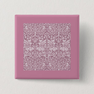 William Morris,The Strawberry thief,revamped 15 Cm Square Badge
