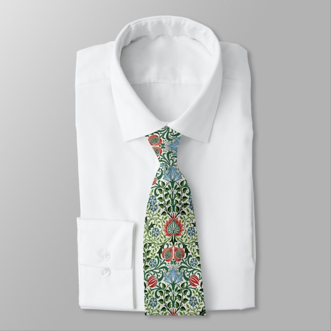 William Morris "Thistle" Arts & Crafts Movement Tie (Tied)