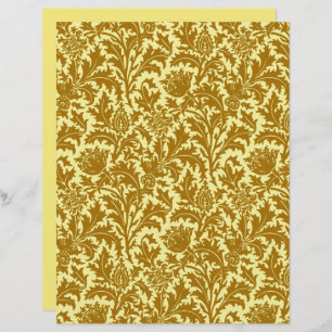 William Morris Thistle Damask, Mustard Gold 