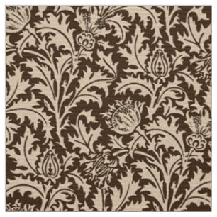 William Morris Thistle Damask, Taupe Tan & Beige Fabric