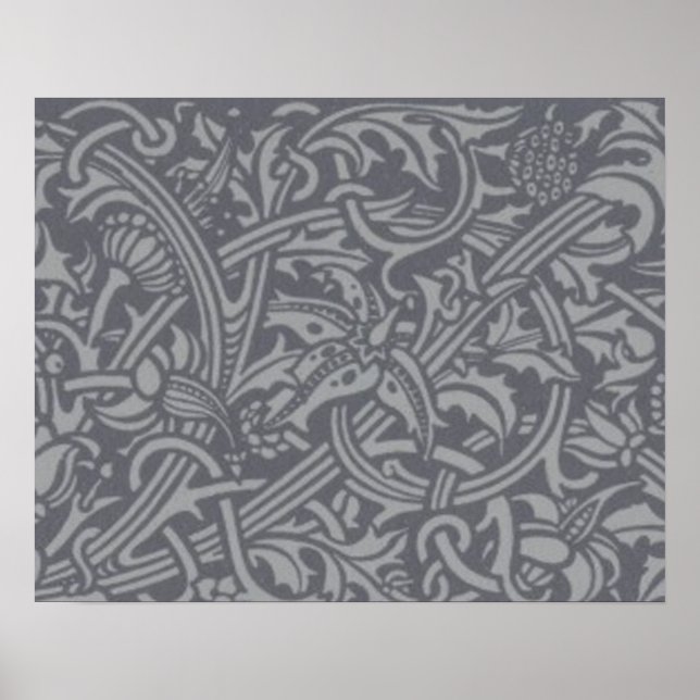 William Morris Thistle Floral Art Nouveau Pattern Poster (Front)