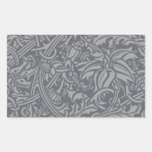 William Morris Thistle Floral Wallpaper Flower Art Rectangular Sticker