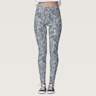 William Morris Thistle Sage Blue Pattern Leggings