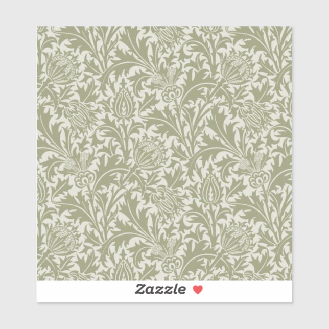 William Morris Thistle Sage Green Pattern (Sheet)
