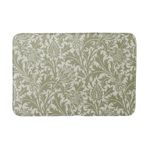 William Morris Thistle Sage Green Pattern Bath Mat