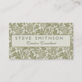 William Morris Thistle Sage Green Pattern Business Card