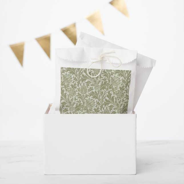 William Morris Thistle Sage Green Pattern Favour Bag (Party)
