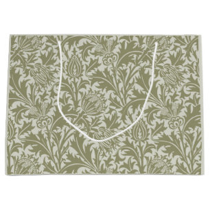 William Morris Thistle Sage Green Pattern Large Gift Bag