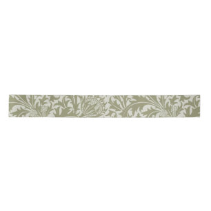 William Morris Thistle Sage Green Pattern Satin Ribbon