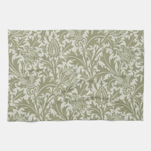 William Morris Thistle Sage Green Pattern Tea Towel