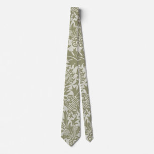 William Morris Thistle Sage Green Pattern Tie