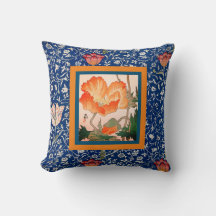 William Morris THROW PILLOW WITH TULIP AND POPPY