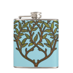 William Morris Tree Frieze Floral Wallpaper Hip Flask
