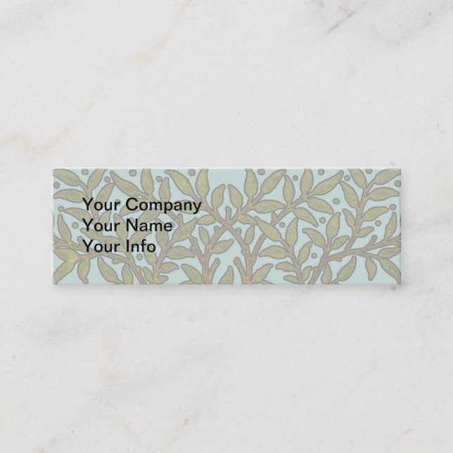William Morris Tree Frieze Floral Wallpaper Mini Business Card (Front)