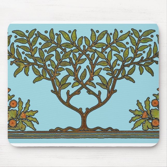 William Morris Tree Frieze Floral Wallpaper Mouse Pad (Front)