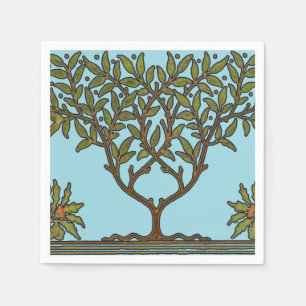 William Morris Tree Frieze Floral Wallpaper Napkin