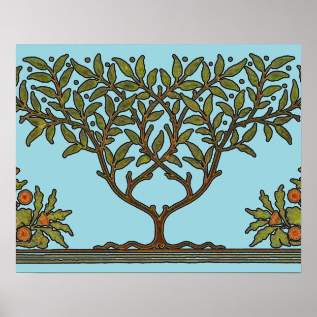 William Morris Tree Frieze Floral Wallpaper Poster (Front)