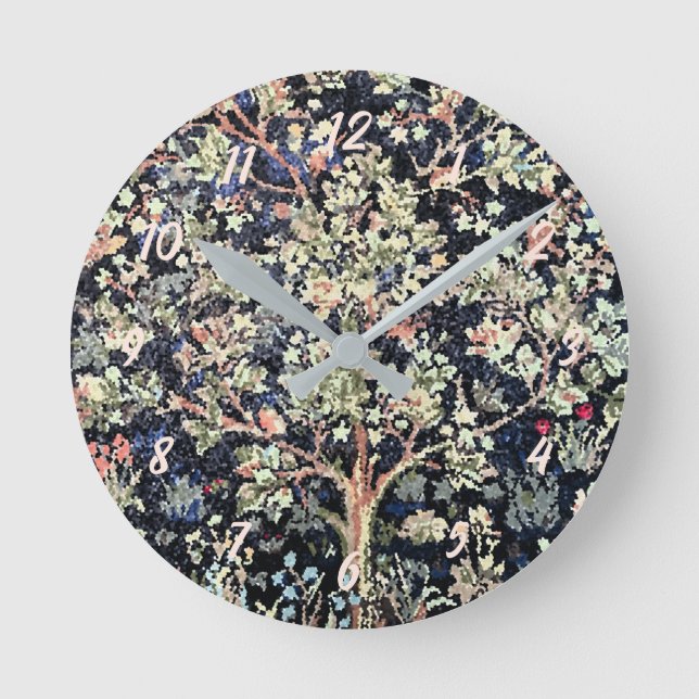 William Morris Tree of Life Acrylic Wall Clock (Front)