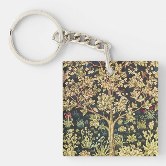 William Morris Tree Of Life Key Ring (Front)