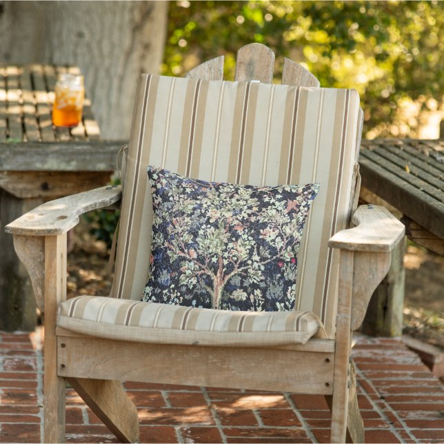 William Morris Tree of Life Outdoor Throw Pillow (Chair)