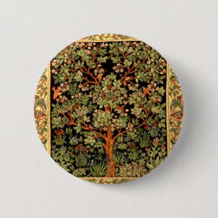 William Morris - Tree Of Life Pattern 6 Cm Round Badge