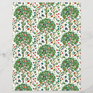 William Morris Tree of Life Pattern, Green & Multi