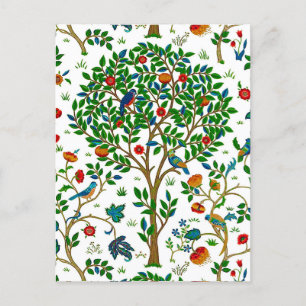William Morris Tree of Life Pattern, Green & Multi Postcard