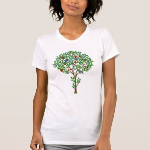 William Morris Tree of Life Pattern, Green & Multi T-Shirt
