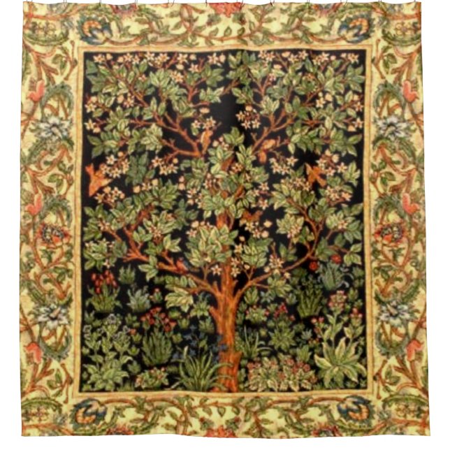 William Morris - Tree Of Life Pattern Shower Curtain (Front)