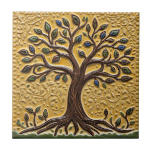 William Morris Tree Of Life Vintage minimalist Ceramic Tile