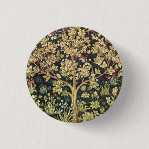 William Morris Tree Of Life Vintage Pre-Raphaelite 3 Cm Round Badge