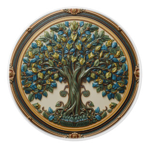 William Morris tree of life Vintage pre-raphaelite Ceramic Knob