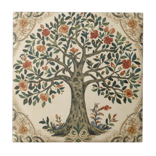 William Morris Tree Of Life Vintage Pre-Raphaelite Ceramic Tile