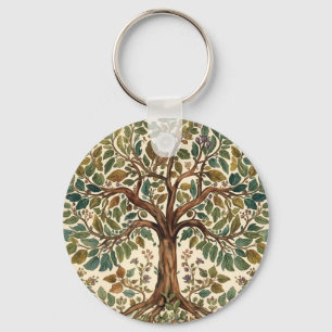 William Morris Tree Of Life Vintage Pre-Raphaelite Key Ring