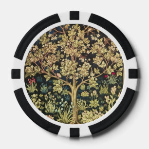 William Morris Tree Of Life Vintage Pre-Raphaelite Poker Chips
