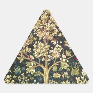 William Morris Tree Of Life Vintage Pre-Raphaelite Triangle Sticker