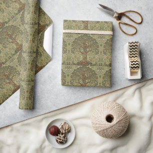 William Morris Tree Of Life Vintage Pre-Raphaelite Wrapping Paper