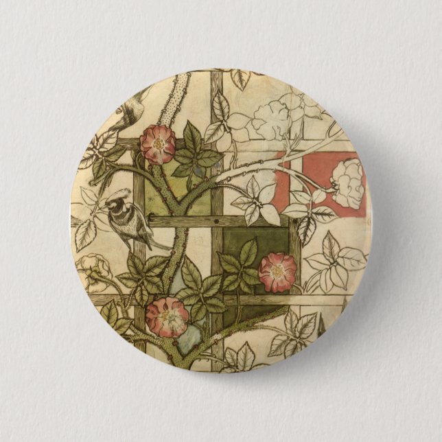 William Morris - Trellis 6 Cm Round Badge (Front)