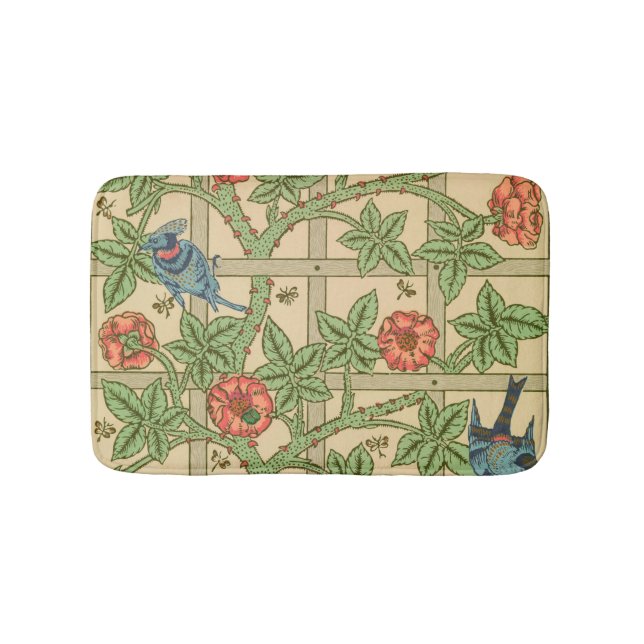 William Morris Trellis Classic Wallpaper Design  Bath Mat (Front)
