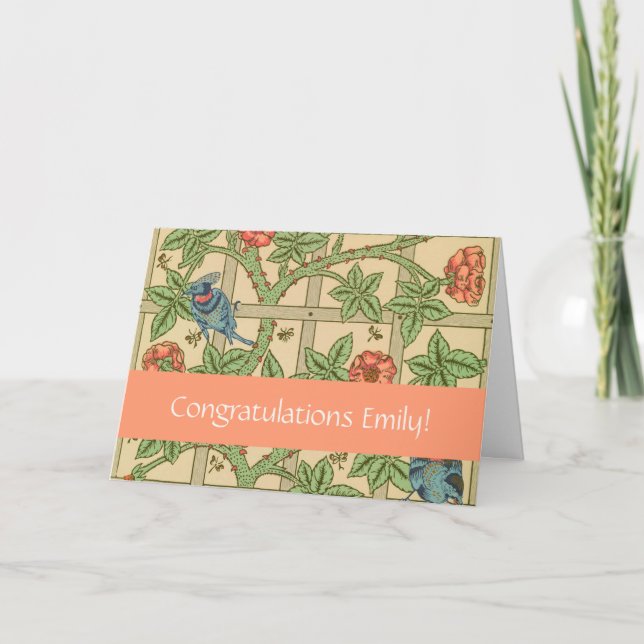 William Morris Trellis Classic Wallpaper Design  Card (Front)